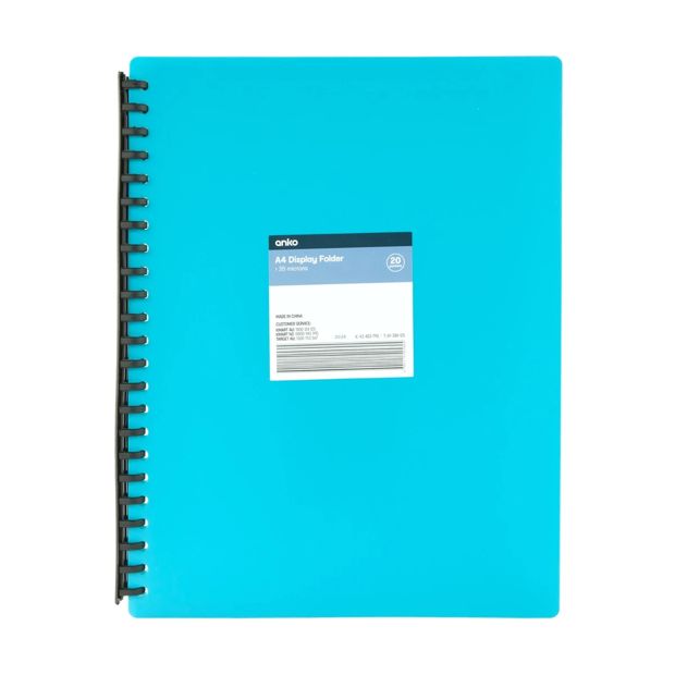 A4 Display Folder, Teal - Anko