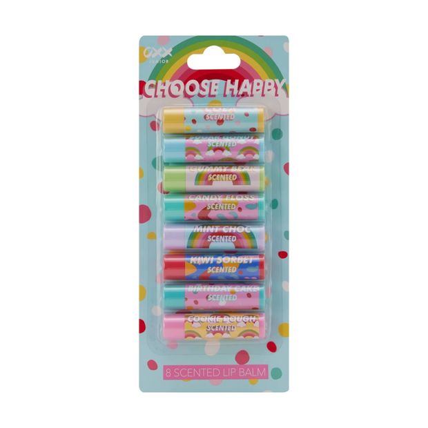 8 Pack Scented Lip Balms, Choose Happy - OXX Junior