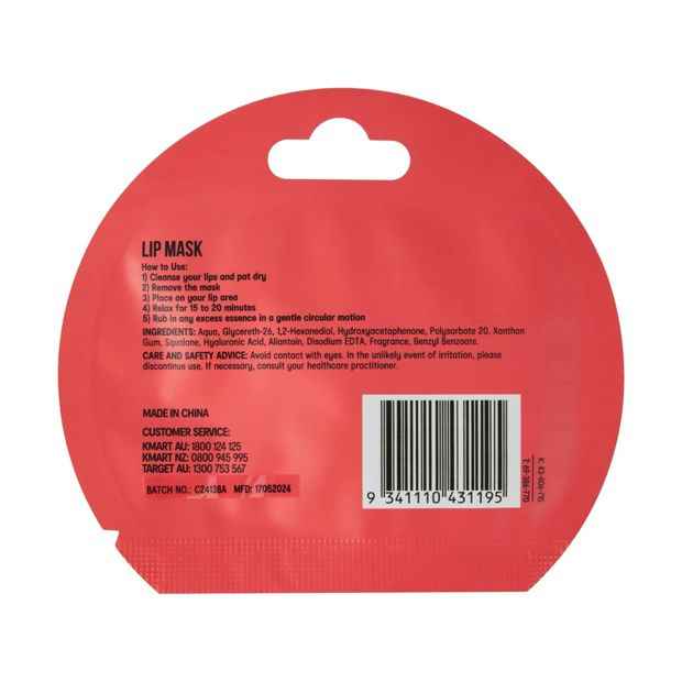 Lip Sheet Mask, Squalane & Watermelon Scented - OXX Skincare