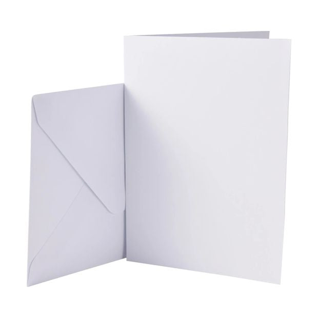 Cards and Envelopes, 50 Pack, White - Anko