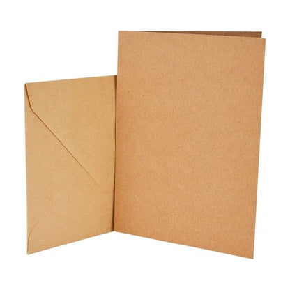 Cards with Envelopes, 50 Pack, Kraft - Anko