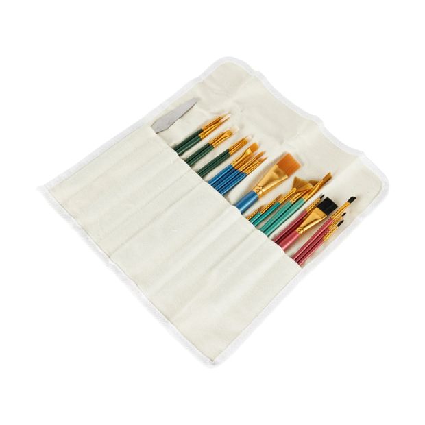 26 Piece Brush Set with Canvas Storage Roll - Anko