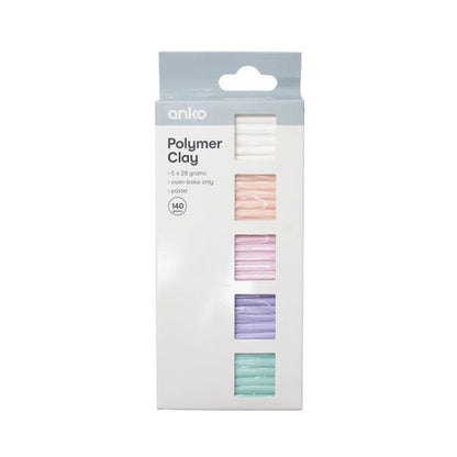 5 Pack Polymer Clay, Pastel - Anko
