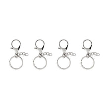 4 Pack Keyrings, Silver Look - Anko