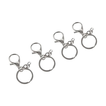 4 Pack Keyrings, Silver Look - Anko