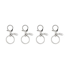 4 Pack Keyrings, Silver Look - Anko