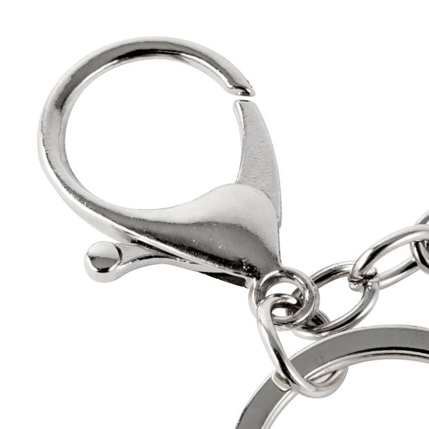 4 Pack Keyrings, Silver Look - Anko