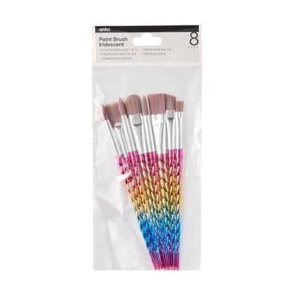 Paint Brush Set, Iridescent 8 Pack - Anko