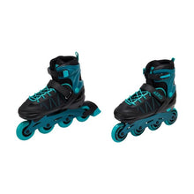 Inline Skates, Black and Teal, Size 8 to 11 - Anko