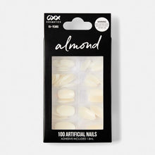 100 Pack Artificial Nails with Adhesive, Almond Shape, Clear - OXX Cosmetics
