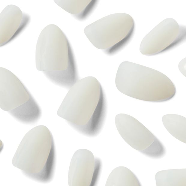 100 Pack Artificial Nails with Adhesive, Almond Shape, Clear - OXX Cosmetics