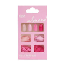 100 Pack Artificial Nails with Adhesive, Almond Shape, Pink - OXX Cosmetics