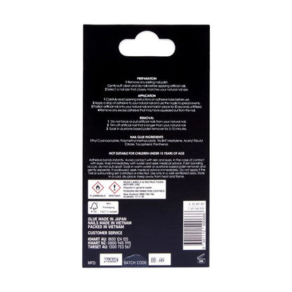 100 Pack Artificial Nails with Adhesive, Coffin Shape, Clear - OXX Cosmetics