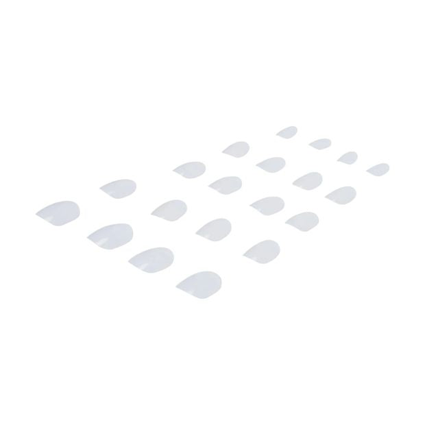 100 Pack Artificial Nails with Adhesive, Short Square Shape, Clear - OXX Cosmetics