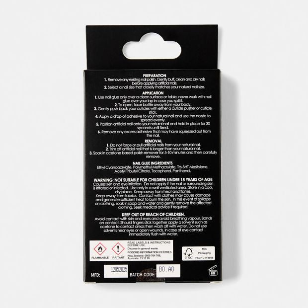 100 Pack Artificial Nails with Adhesive, Short Square Shape, French Tip - OXX Cosmetics
