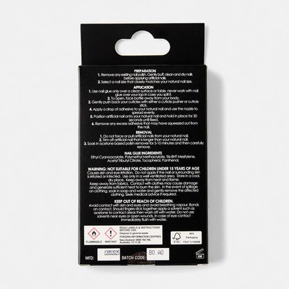 100 Pack Artificial Nails with Adhesive, Short Square Shape, French Tip - OXX Cosmetics