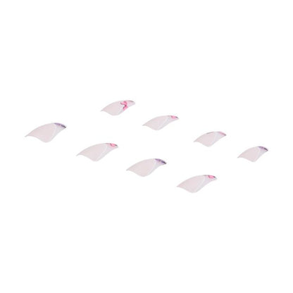 24 Pack Artificial Nails with Adhesive, Squareletto Shape, Butterflies - OXX Cosmetics