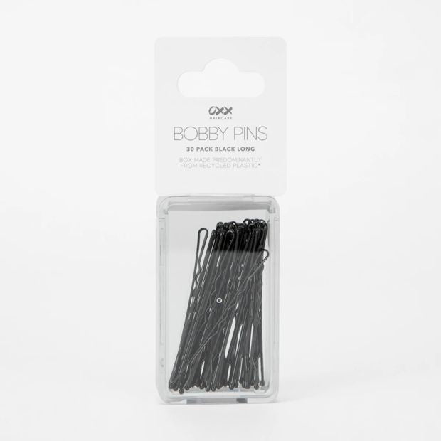 30 Pack Bobby Pins, Black, Long - OXX Haircare