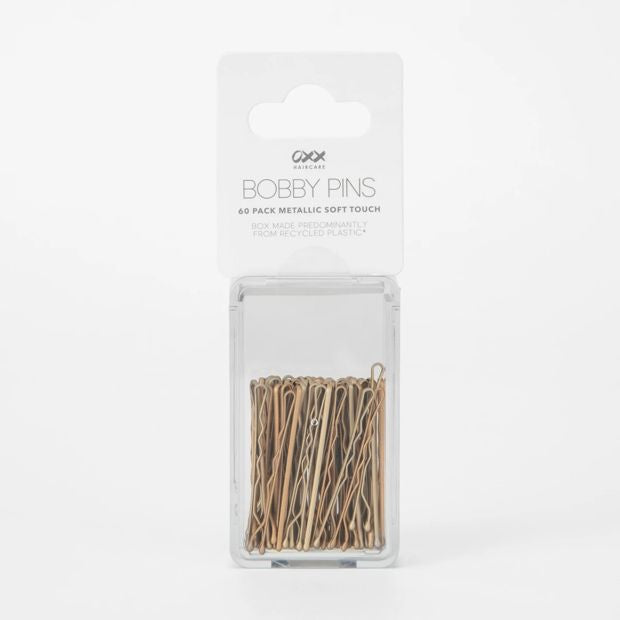 60 Pack Metallic Soft Touch Bobby Pins - OXX Haircare