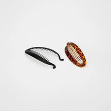 Tort and Black Banana Hair Clips, 2 Pack - OXX Haircare