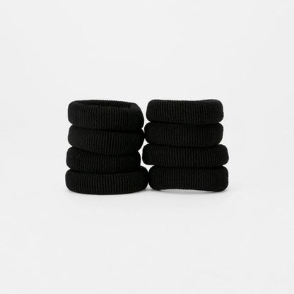 8 Pack Ponytailers, Black, Extra Large Thick - OXX Haircare