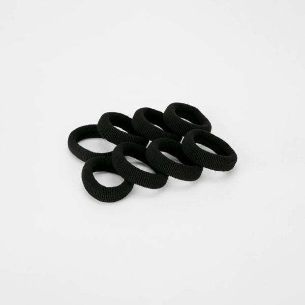8 Pack Ponytailers, Black, Extra Large Thick - OXX Haircare