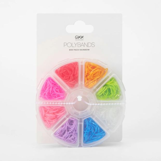 800 Pack Polybands, Rainbow - OXX Haircare