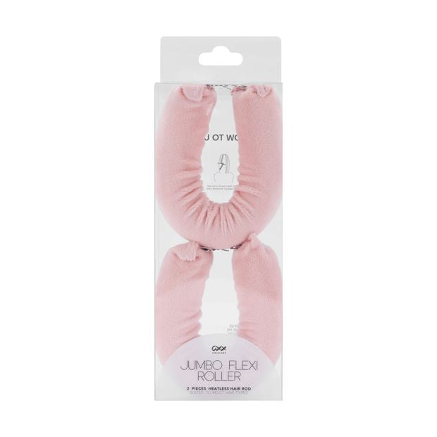 2 Piece Jumbo Flexi Rollers, Pink - OXX Haircare