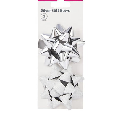 2 Piece Gift Bows, Silver Look - Anko