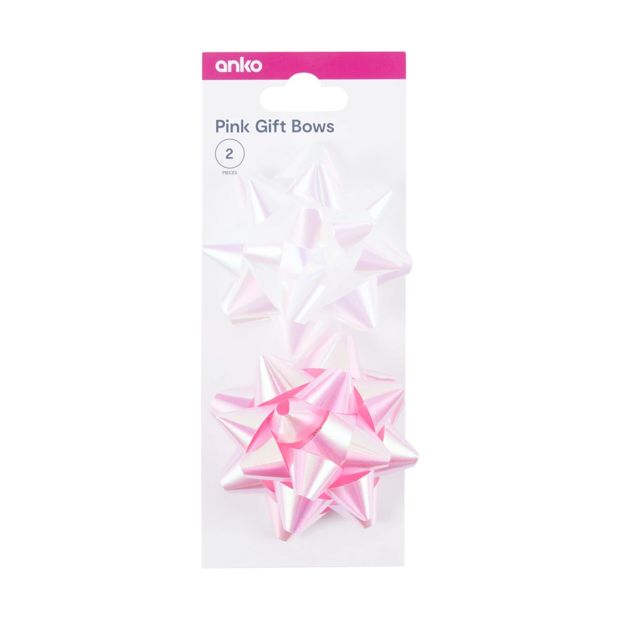 2 Piece Gift Bows, Pink - Anko