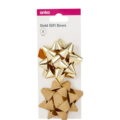 2 Piece Gift Bows, Gold Look - Anko