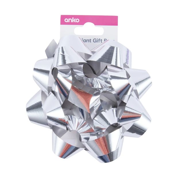Giant Gift Bow, Silver Look - Anko