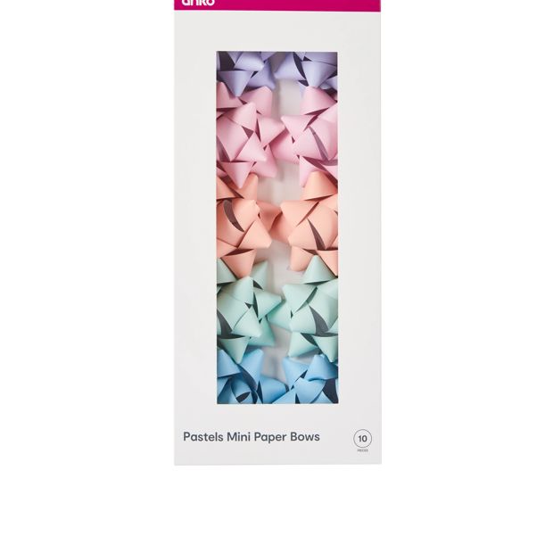 10 Piece Mini Paper Bows, Pastel - Anko
