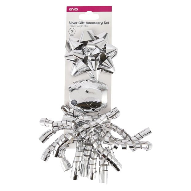 3 Piece Gift Accessory Set, Silver Look - Anko