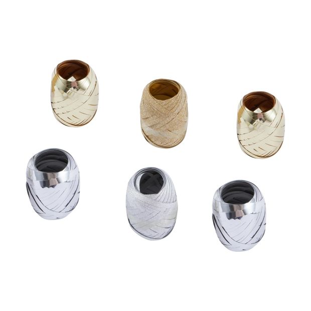 6 Piece Curling Ribbons, Metallic - Anko