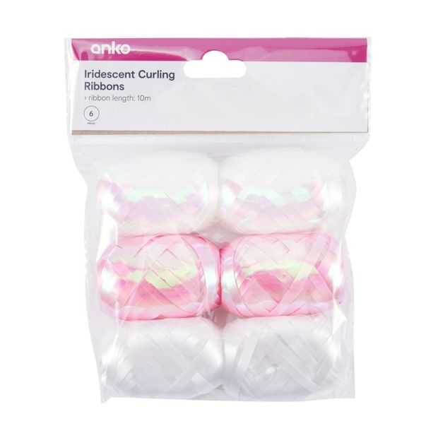 6 Piece Curling Ribbons, Iridescent - Anko