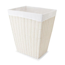 Rattan Look Hamper with Liner, White - Anko