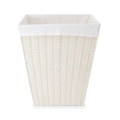 Rattan Look Hamper with Liner, White - Anko