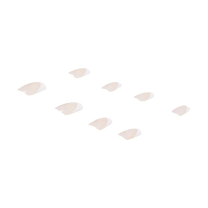 24 Pack Artificial Nails with Adhesive, Medium Square Shape, French Tip - OXX Cosmetics