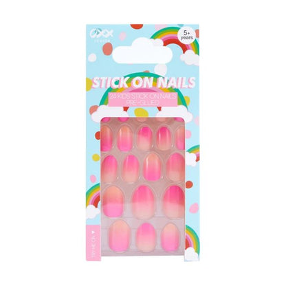 24 Pack Pre-Glued Stick-On Nails, Sunrise Ombre - OXX Junior