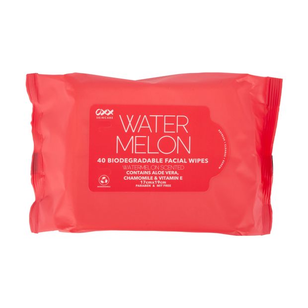 Triple Pack Biodegradable Facial Wipes, Watermelon Scented - OXX