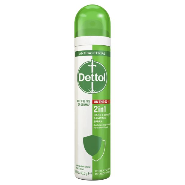 Dettol 2-in-1 Hand and Surface Sanitiser Spray 90ml - Aloe Vera