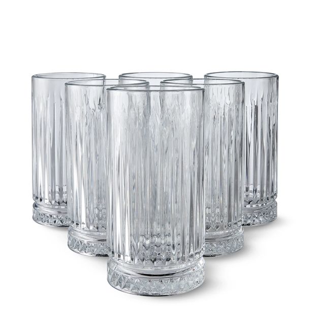 6 Clear Manhattan Hiball Glasses - Anko
