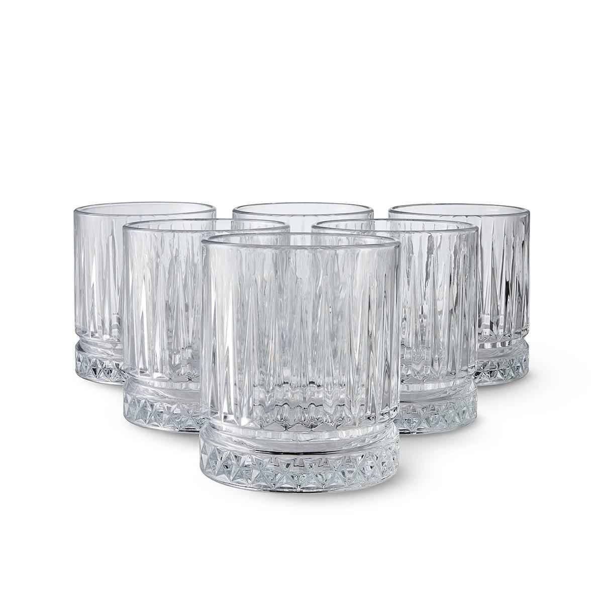 6 Clear Manhattan Tumbler Glasses