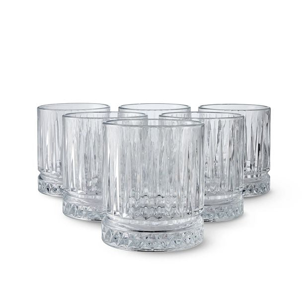 6 Clear Manhattan Tumbler Glasses - Anko