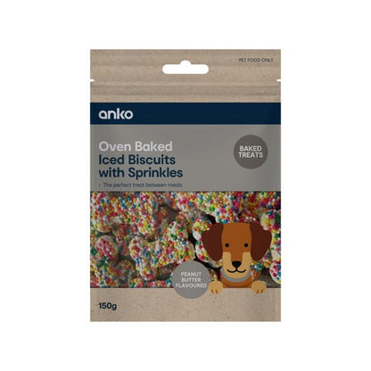 Pet Treat Iced Biscuits with Sprinkles - Anko