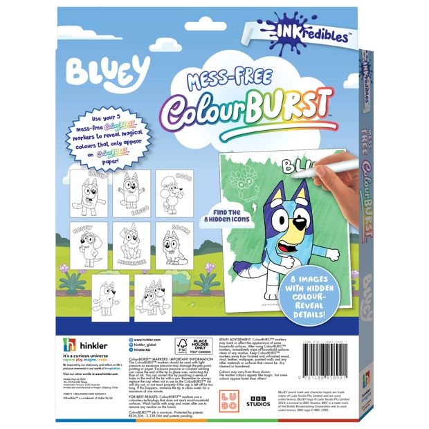 INKredibles Bluey Mess-Free ColourBurst Activity Kit - Book