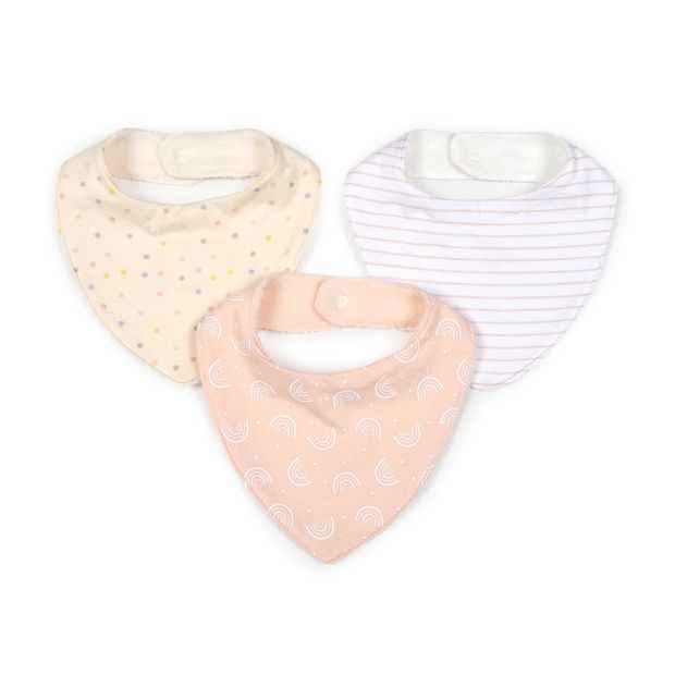 3 Pack Bandana Bibs, Rainbow - Anko
