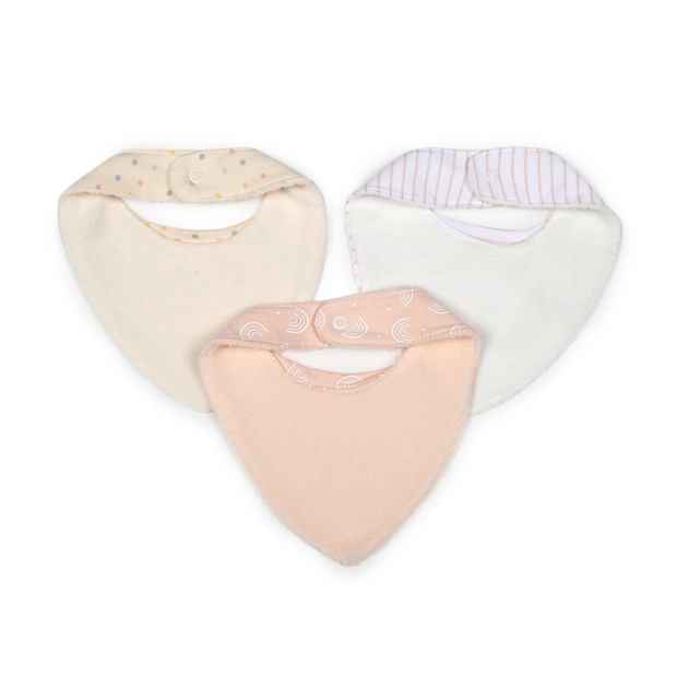 3 Pack Bandana Bibs, Rainbow - Anko