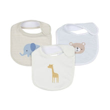 3 Pack Organic Cotton Bibs, Animals - Anko